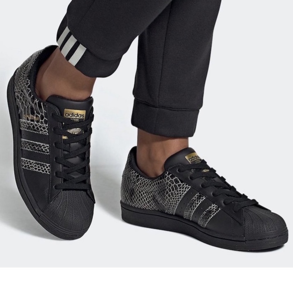 Adidas Superstar snake print metallic